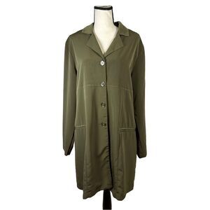 Vintage 90s Minimalist Duster | Positive Influence Olive Longline Jacket